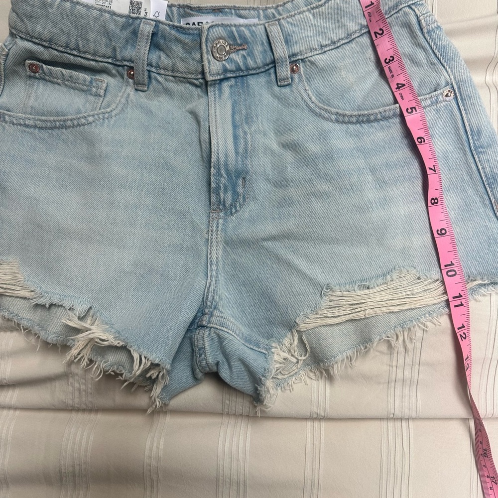 Garage Light Blue Distressed Jean Shorts